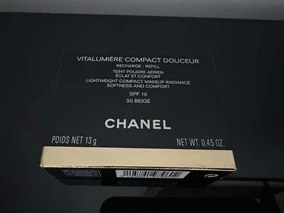 100% ORIGINAL CHANEL PUDER VITALUMIÉRE COMPACT DOUCEUR REFILL MATT 30 BEIGE NEU - Bild 1 von 4