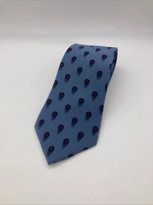 Corbata Oscar De La Renta Couture azul negro rojo lunares 100 % seda Foto 1 de 3