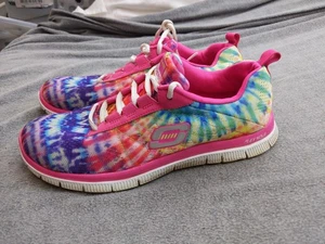 Skechers Shoes Womens Size 9 Colorful Tie Dye Flex Sole Memory Foam Walking Knit - Picture 1 of 11