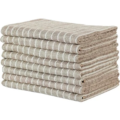 Maschinenwaschbare 8er-Sets Bambus Geschirrtücher - Schnelltrocknend Khaki - Bild 1 von 4