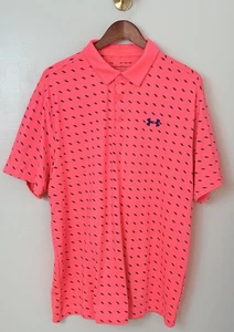 Under Armour Playoff Polo Shirt Mens XL Orange Performance Golf Athletic Loose - Picture 1 of 9
