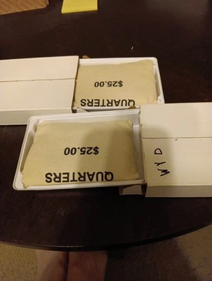 Wyoming P&D SET State Quarters US Mint Sewn UNC UnOpened $25 Bags 200 COINS - Image 1 of 2