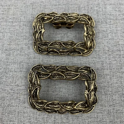 Clipes de sapato vintage folha tom dourado - MCM - Imagem 1 de 4