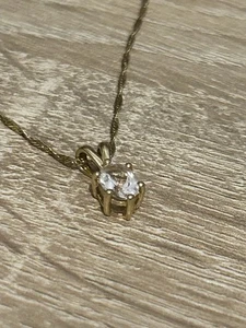 Vintage gepunzt 9 kt Gold rosa Saphir Anhänger an gedrehter Panzerkette - Bild 1 von 15