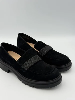 Mocasines de gamuza Bella Vita 9,5 M - Zapatos sin cordones con suela negra glamour oscuro tachuelas punk Foto 1 de 4