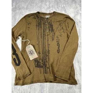 Pollution Brown Y2K Thermal Long Sleeve Shirt~ XL, XXL~ - Picture 1 of 7
