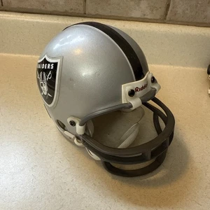 Vtg Riddell Mini Football Helmet Oakland Raiders 6in 5in Nfl Sliver /Black - Picture 1 of 5