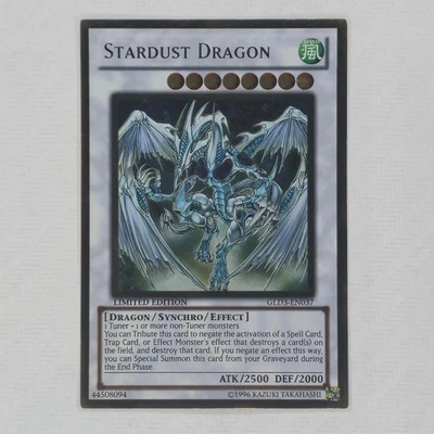 YuGiOh Stardust Dragon GLD3-EN037 Gold Series 3 Gold Rare Limited Ed - Image 1 of 2