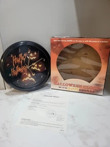 VTG Halloween Clock With Scary Sounds Wall Mount No Stand, Org Box Tested Works - Picture 1 of 7