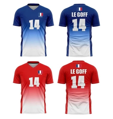 定制法国队国家排球勒戈夫球衣男式女式个性化名称 — 第 1/4 张图片