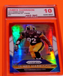 JAMES HARRISON***2015 Panini PRIM-RED BLUE***GEM 10--STEELERS--MAD Dog GRADED - Picture 1 of 1