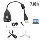 USB External Sound Card Virtual 7.1 Surround Mic Audio Adapter Cable Adaptor