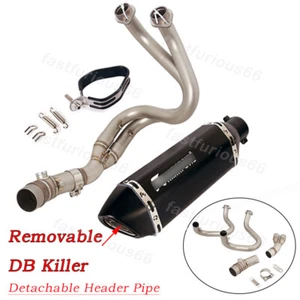 For Yamaha ER6N ER6F 12-2016 Exhaust Tail Header Pipe Muffler Silencer DB Killer - Picture 1 of 12