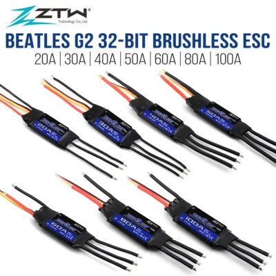 ZTW 32 Bit G2 BEATLES ESC 20A 30A 40A 50A 60A 80A 100A 2-6s BEC Speed Controller - Image 1 of 4
