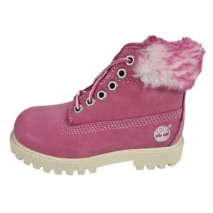 Timberland Girls Toddler's 6 IN 27847 Premium Classic Boots Winter Pink Sz 9 - Picture 1 of 9