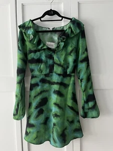 Topshop Tier Rüschen Ausschnitt Tee Kleid in Grün Neu mit Etikett 4 - Bild 1 von 8