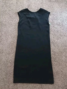 Vtg Ellen Tracy Dress Black Sz 10 Sleeveless Beaded Union Made USA NWT 80s  - Picture 1 of 13