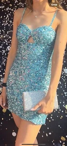 Sherri Hill 55432 Aqua - Picture 1 of 6