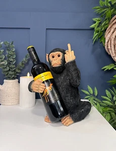 Detaillierter "Up yours" Affe Weinhalter Ornament Kunst Skulptur | Wohndeko Tisch - Bild 1 von 7
