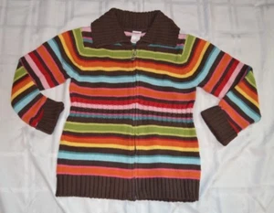 Gymboree CUPCAKE CUTIE sweet Striped Cardigan Sweater w/ Zipper Coat NWT 7 8 9 - Picture 1 of 4