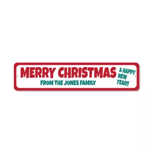 Merry Christmas Sign, Custom Merry Christmas & Happy New Year Metal Wall Decor - Picture 1 of 4