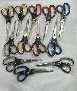 8-1/2-Inch Scissors Soft Handle 12-Pack Made In The USA 🇺🇸💪 Stainless Steel - Picture 1 of 6