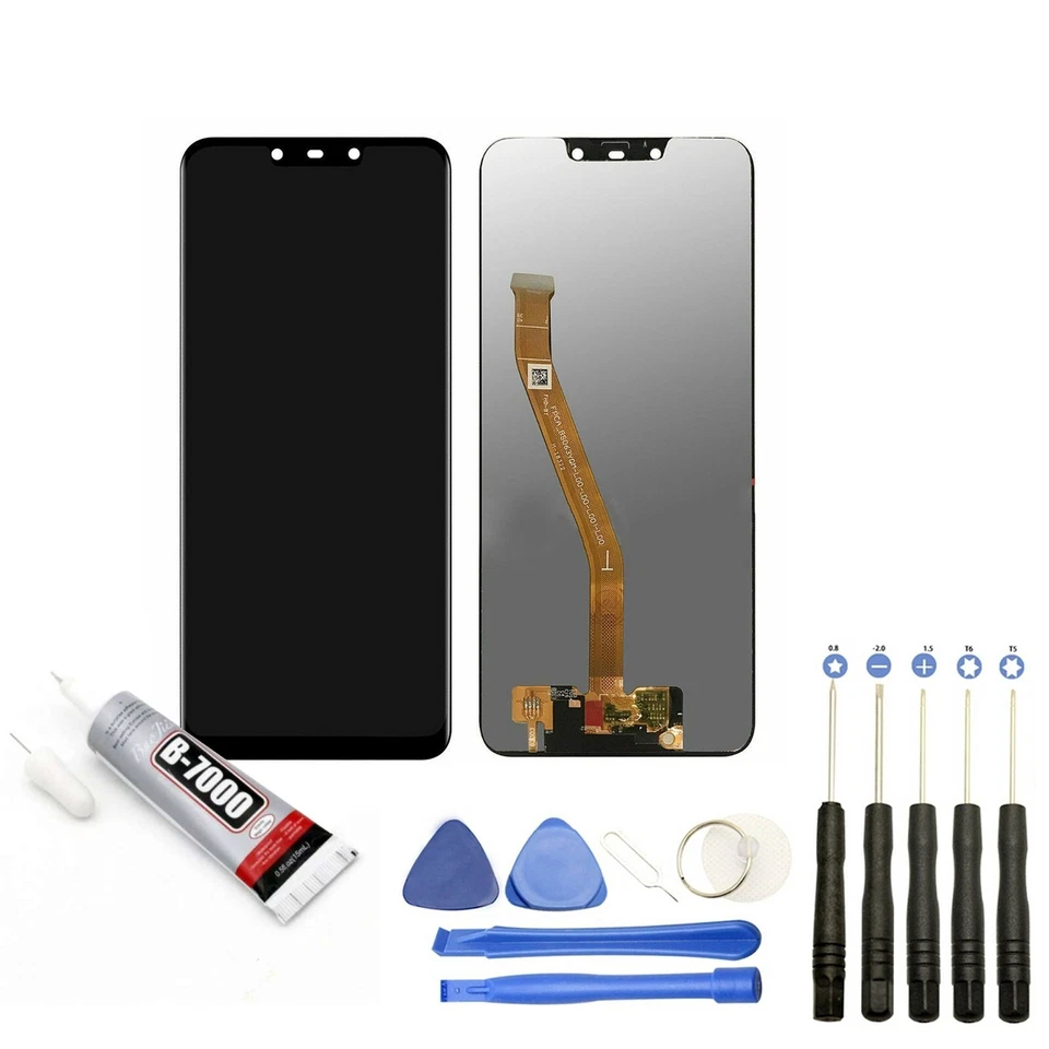 VITRE TACTILE + ECRAN LCD POUR HUAWEI MATE 20 Lite 6.3" NOIR + OUTILS + COLLE - Photo 1/1