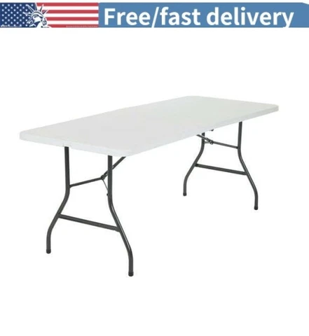 6 Foot Folding Table In White Speckle New Cover