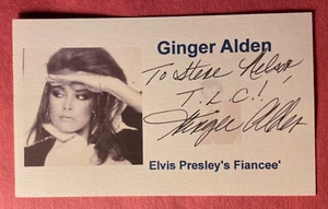 SIGNED GINGER ALDEN 3"x5" AUTOGRAPHED INDEX CARD - ELVIS FIANCEE WHEN HE DIED - Picture 1 of 1