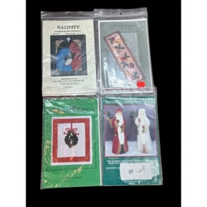 4 New Old Stock Uncut Christmas Holiday Craft Quilting Sewing Patterns Nativity - Picture 1 of 5