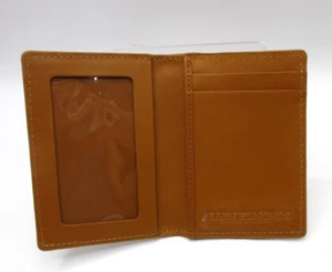 Allen Edmonds Leather Fold-over Card Case w ID Window Made in AMERICA TAN - Picture 1 of 5