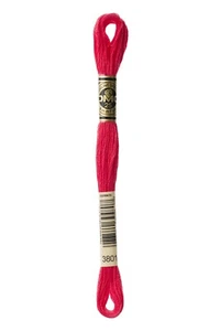 DMC - Color # 3801 - (Tulip Red) -- Embroidery Floss -- Per Skein - Picture 1 of 1