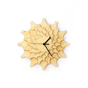 Cogwheel walnut - dark wood industrial clock with walnut veneer - Picture 1 of 5