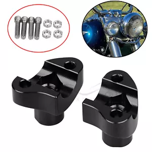 1 1/2" Tall Handlebar Risers Black For Harley Heritage Softail Sportster 1200 - Picture 1 of 14