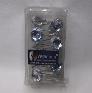 Faux Diamond Faux Crystal Shower Curtain Hooks Set - Picture 1 of 8