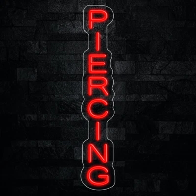 Piercing Neon LED Sign 5"L x 27"H #32619 - Image 1 of 3