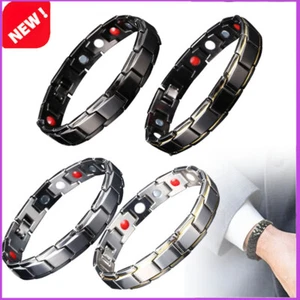 Strong Magnetic Bracelet Titanium Therapy Bracelets for Men Arthritis Relief - Picture 1 of 16