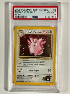 2000 Pokémon Gym Heroes Erika's Clefable Holo #3 - PSA NM-MT 8!!!! - Picture 1 of 3