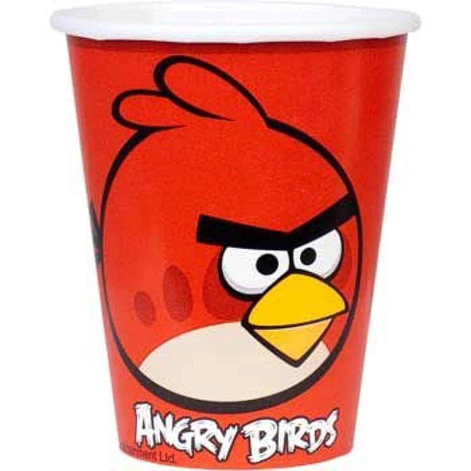 Angry Birds 9oz Hot Cold Paper Cups 8pcs Party Supplies