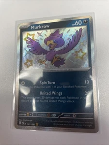 Pokemon Murkrow 181/091 Paldean Fates Shiny Ultra Rare Holo NM Free Shipping - Picture 1 of 2