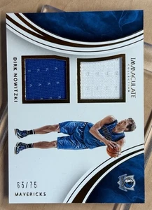 Colección Panini Immaculate 2015-16 - Memorabilia doble Dirk Nowitzki #41/75 - Imagen 1 de 2