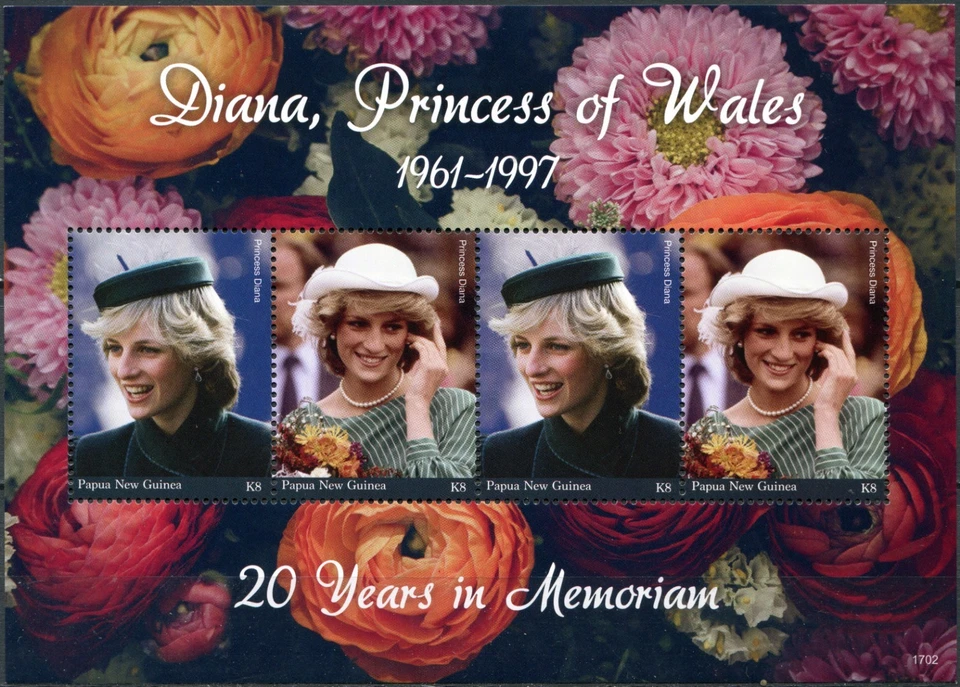 Papua New Guinea 2017. Diana - Princess of Wales 1961-1997 (MNH OG **) S/Sheet - Image 1 of 1