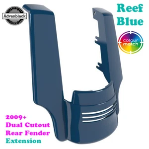 Reef Blue Stretched Rear Fender Extension Fit 2009+ Harley Street Glide - Picture 1 of 5