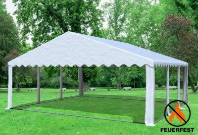 Partyzelt Pavillon 6x6m Weiss PVC Feuersicher Festzelt Bierzelt Vereinszelt - Bild 1 von 4