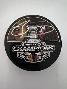 DAVE BOLLAND Signed BLACKHAWKS 2013 STANLEY CUP CHAMPS Puck w/ COA