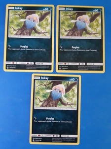 3x Inkay 118/214 Pokemon card SM Unbroken Bonds common LP - Imagen 1 de 2