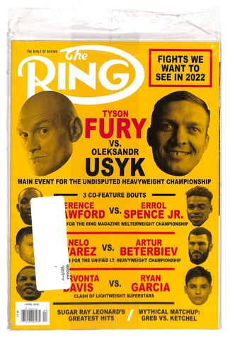 The Ring Magazine TYSON FURY vs OLEKSANDR USYK April 2022 NEW SEALED BAG boxing Cover