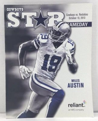 Dallas Cowboys Star Gameday Program October 13, 2013 Miles Austin Vs. Redskins - Image 1 of 4