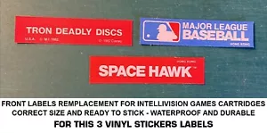 INTELLIVISION 3 FRONT LABELS GAMES CARTRIDGES DECAL STICKER REMPLACEMENT-DURABLE - Bild 1 von 4