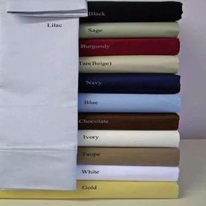Juego de sábanas de cama talla 6 AU 1000tc algodón egipcio 30 colores! Hecho en la India - Imagen 1 de 32